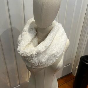 Cost Plus World Market Soft White Faux Fur Scarf